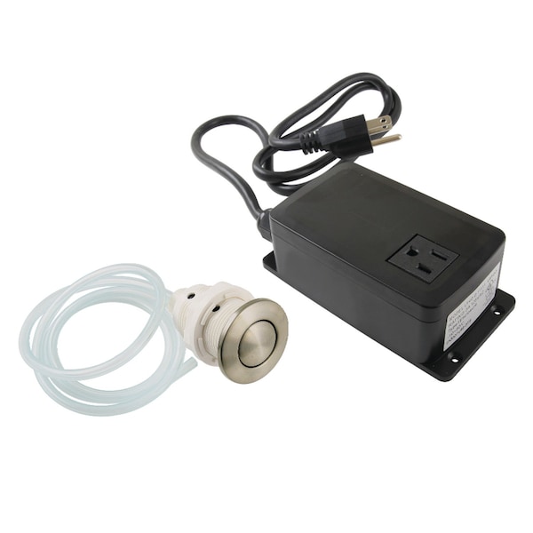 Single Outlet Garbage Disposal Air Switch Kit, Brushed Nickel
